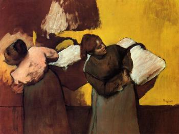 Edgar Degas : Laundress Carrying Linen